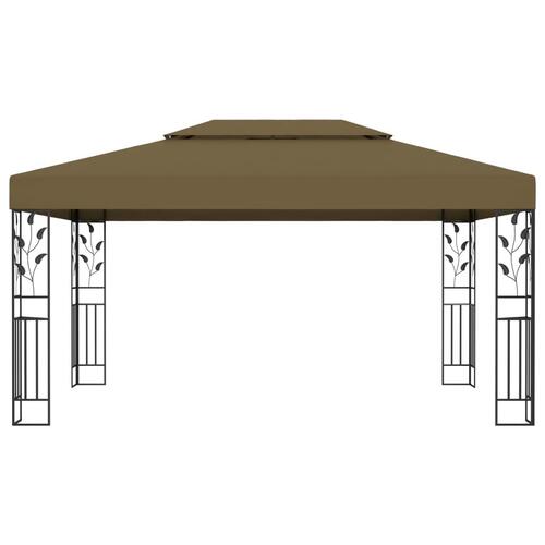 Pavillon med dobbelttag 3x4 m 180 g/m² gråbrun
