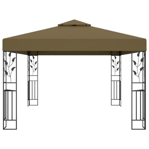 Pavillon med dobbelttag 3x4 m 180 g/m² gråbrun