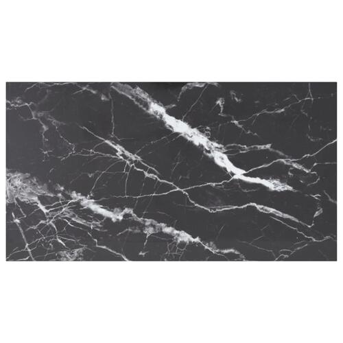 Bordplade 120x65 cm 8 mm hærdet glas med marmordesign sort