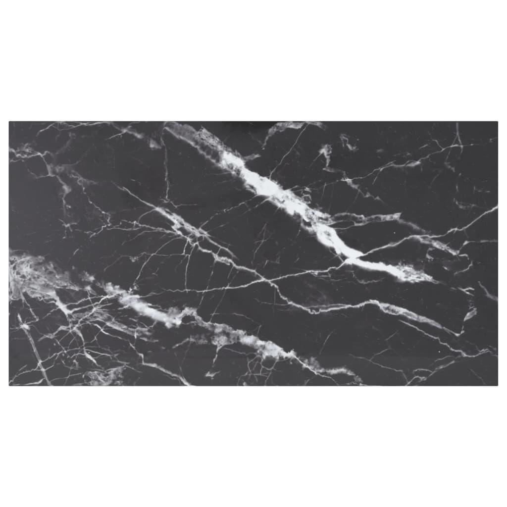 Bordplade 120x65 cm 8 mm hærdet glas med marmordesign sort