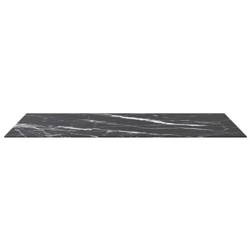 Bordplade 120x65 cm 8 mm hærdet glas med marmordesign sort