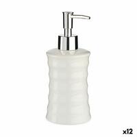Sæbedispenser Bølger Keramik Metal Hvid (260 ml) (12 enheder)
