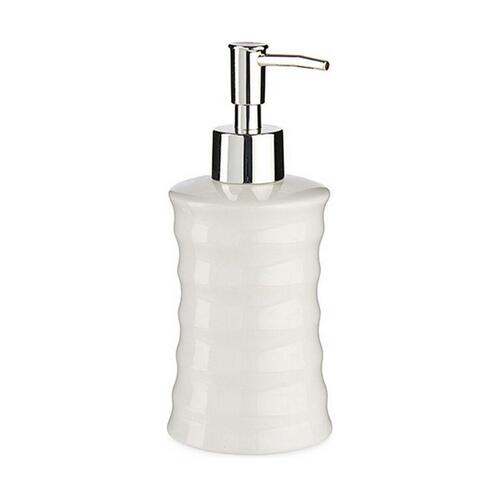 Sæbedispenser Bølger Keramik Metal Hvid (260 ml) (12 enheder)