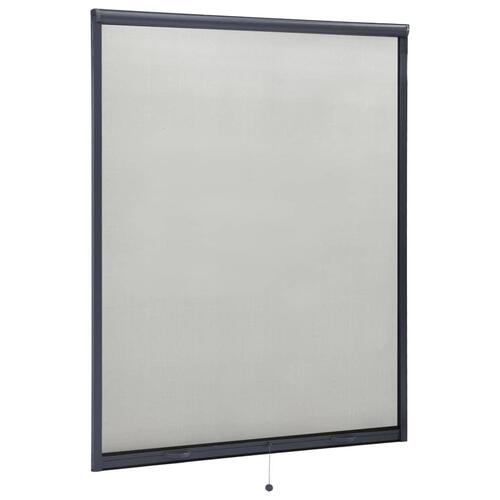 Nedrullelig insektskærm til vinduer 140x170 cm antracitgrå