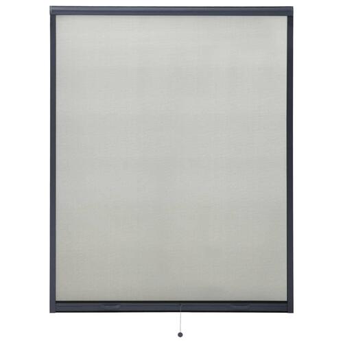 Nedrullelig insektskærm til vinduer 140x170 cm antracitgrå