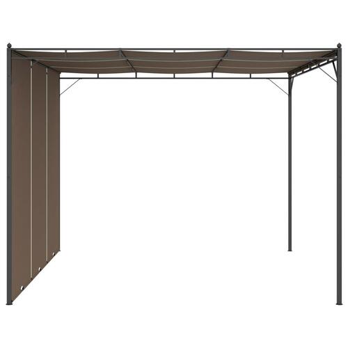 Havepavillon med gardin 3x3x2,25 m gråbrun