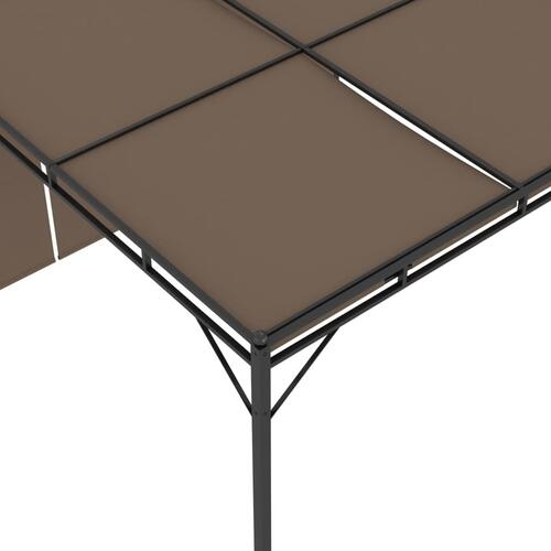 Havepavillon med gardin 3x3x2,25 m gråbrun