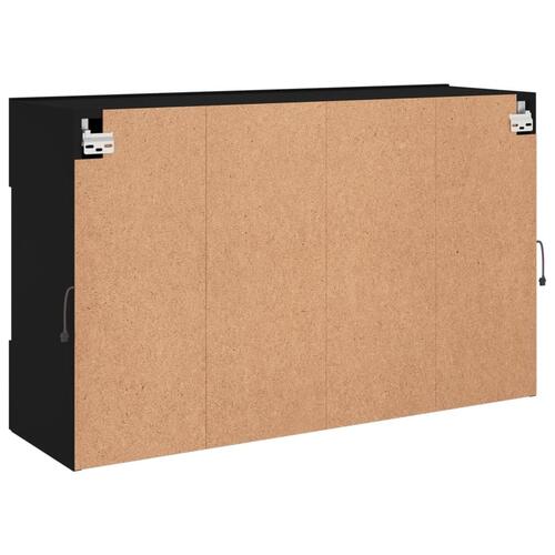 Væghængt tv-bord med LED-lys 98,5x30x60,5 cm sort