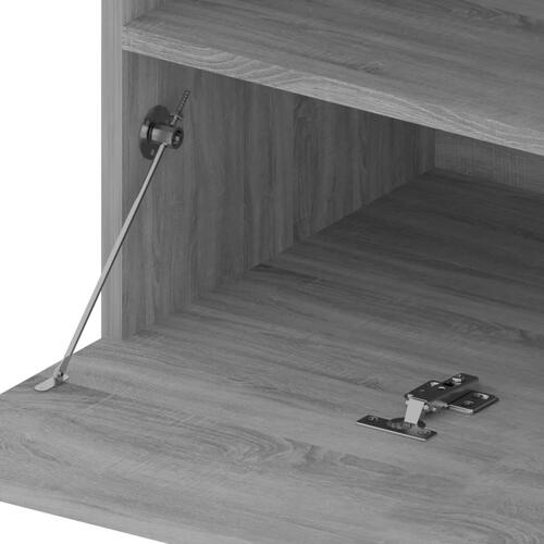 Tv-bord med LED-lys 75x35x40 cm grå sonoma-eg