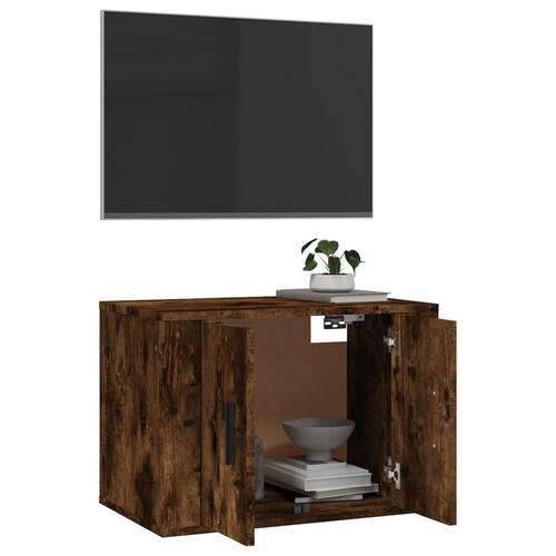 Væghængt tv-skab 57x34,5x40 cm røget egetræsfarve