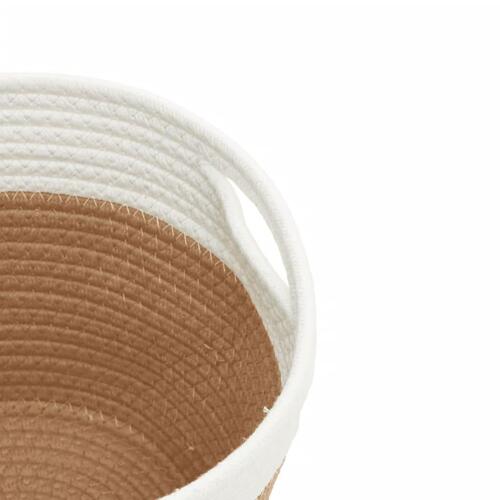 Opbevaringskurve 2 stk. Ø24x18 cm bomuld brun og hvid