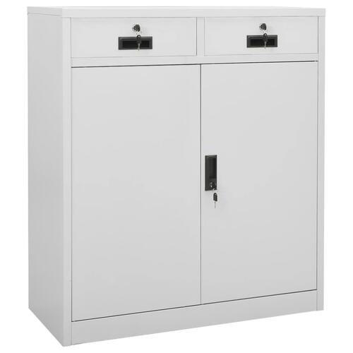 Kontorskab med plantekasse 90x40x125 cm stål lysegrå