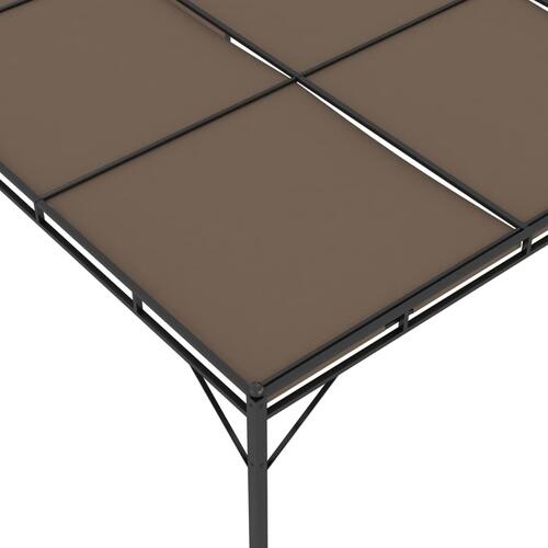 Havepavillon med sidegardin 4x3x2,25 m gråbrun