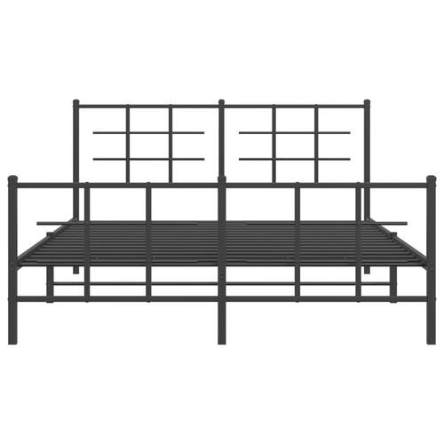 Sengeramme med sengegavl og fodgærde 150x200 cm metal sort