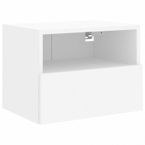 Væghængt tv-bord 40x30x30 cm konstrueret træ hvid
