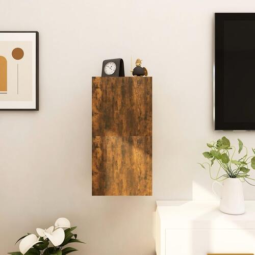 Væghængte tv-skabe 2 stk. 30,5x30x30 cm røget egetræsfarve