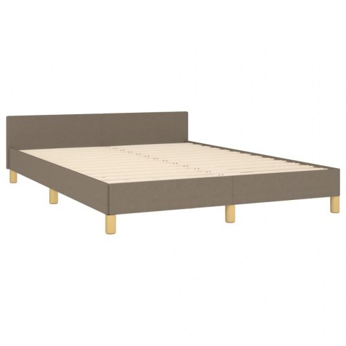 Sengeramme med justerbar sengegavl 140x200 cm - stof, gråbrun