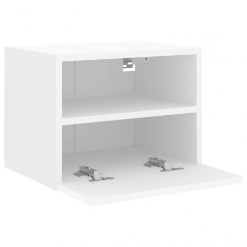 Væghængt tv-bord 40x30x30 cm konstrueret træ hvid
