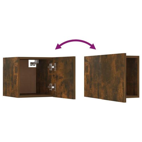 Væghængte tv-skabe 2 stk. 30,5x30x30 cm røget egetræsfarve