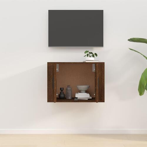 Væghængt tv-skab 57x34,5x40 cm brun egetræsfarve