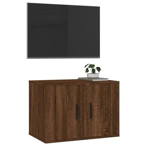 Væghængt tv-skab 57x34,5x40 cm brun egetræsfarve