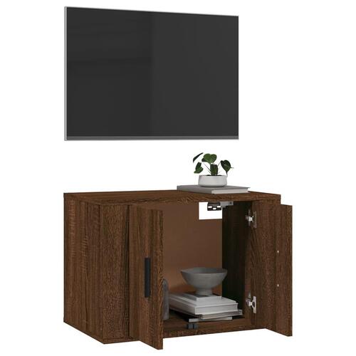 Væghængt tv-skab 57x34,5x40 cm brun egetræsfarve