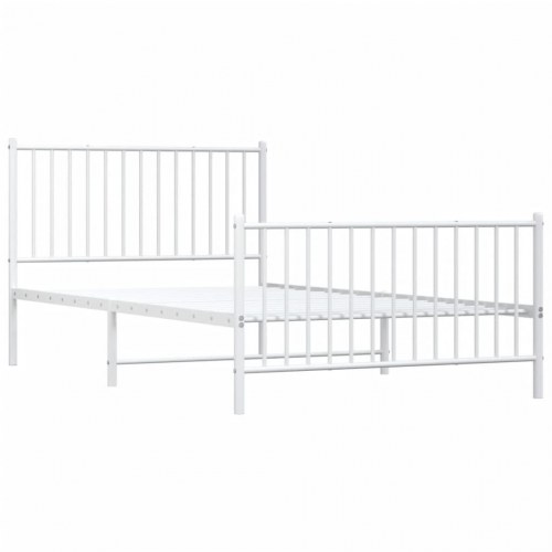 Sengeramme med gavl og fodgærde 107×203 cm - metal, hvid
