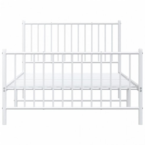 Sengeramme med gavl og fodgærde 107×203 cm - metal, hvid