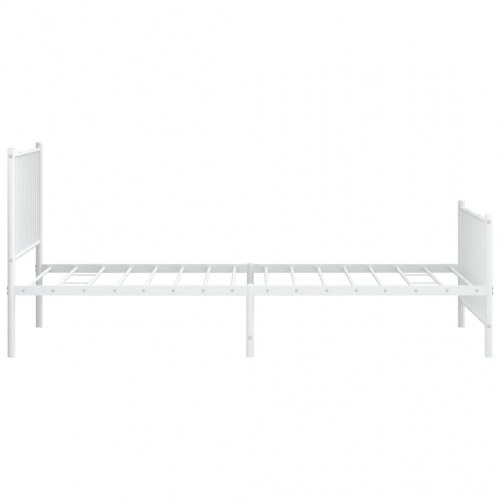 Sengeramme med gavl og fodgærde 107×203 cm - metal, hvid
