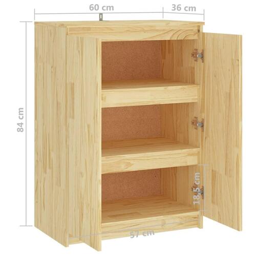 Skab 60x36x84 cm massivt fyrretræ