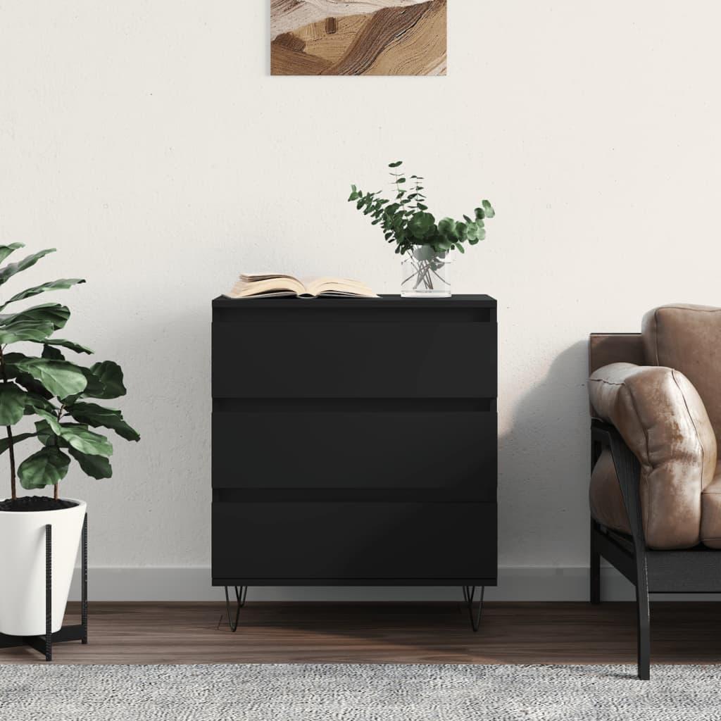Skænk 60x35x70 cm konstrueret træ sort
