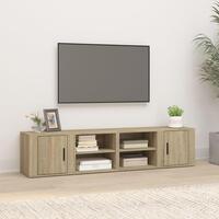 Tv-borde 2 stk. 80x31,5x36 cm konstrueret træ sonoma-eg