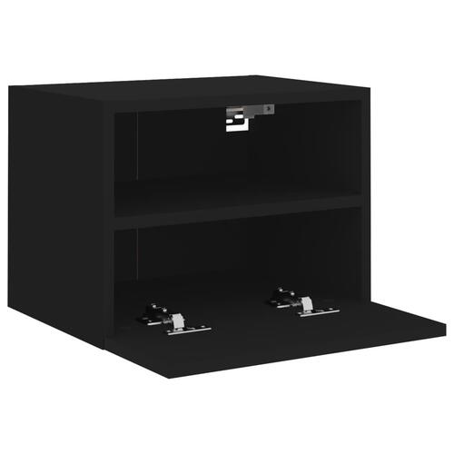 Væghængt tv-bord 40x30x30 cm konstrueret træ sort