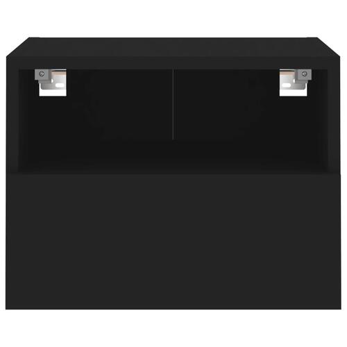 Væghængt tv-bord 40x30x30 cm konstrueret træ sort