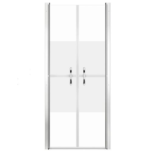 Brusedør 91x190 cm delvist matteret sikkerhedsglas