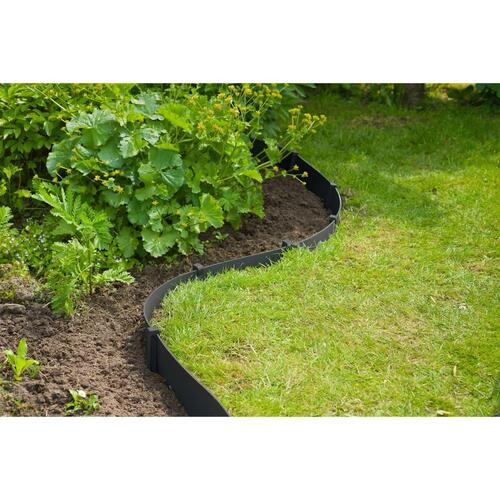 plænekant med spyd H15 cm x 10 m sort