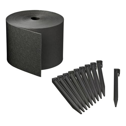 plænekant med spyd H15 cm x 10 m sort