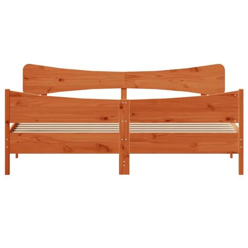 Sengeramme uden madras 200x200 cm massivt fyrretræ gyldenbrun
