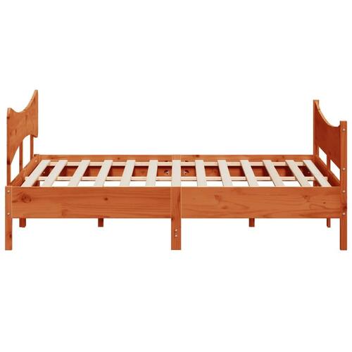 Sengeramme uden madras 200x200 cm massivt fyrretræ gyldenbrun