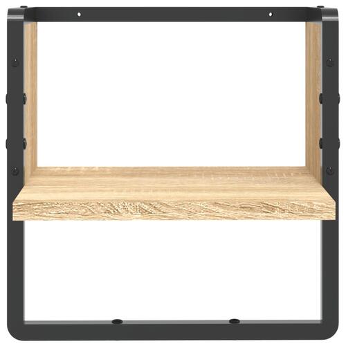 Væghylde med stang 30x25x30 cm sonoma-eg