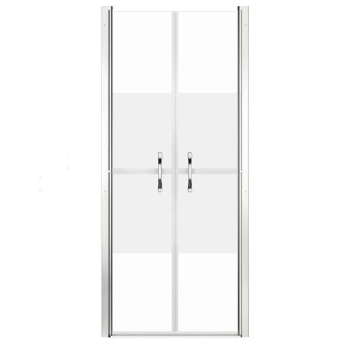 Brusedør 96x190 cm delvist matteret sikkerhedsglas