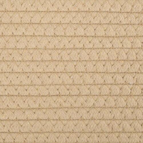 Opbevaringskurv Ø40x25 cm bomuld beige og hvid