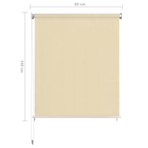 Udendørs rullegardin 80x140 cm HDPE cremefarvet