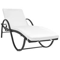 Liggestol med hynde polyrattan sort