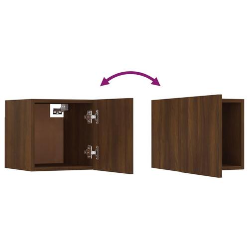 Væghængt tv-skab 30,5x30x30 cm brun egetræsfarve