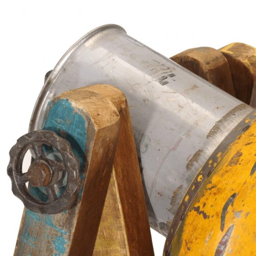 Gulvlampe E27 i massivt mangotræ - flerfarvet, industriel stil