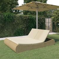 Loungeseng polyrattan beige