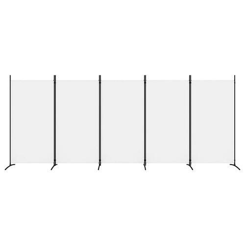 5-panels rumdeler 433x180 cm stof hvid