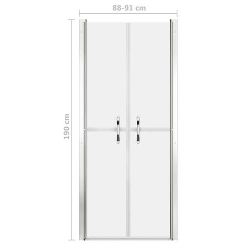 Brusedør 91x190 cm matteret sikkerhedsglas