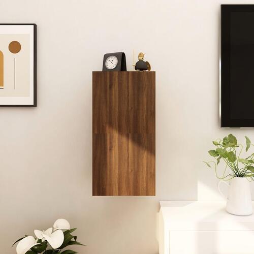 Væghængte tv-skabe 2 stk. 30,5x30x30 cm brun egetræ